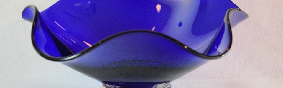 Dark Blue Fluted Bowl