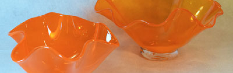 Two Saffron Fluted Bowls